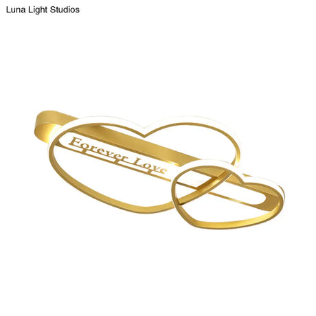 Love Arrow Bedroom Flush Mount Acrylic Macaron Led Ceiling Light In Pink/White/Gold