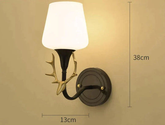 Lovely Antler Bedroom Bedside Staircase Full Copper Wall Lamp Lamps