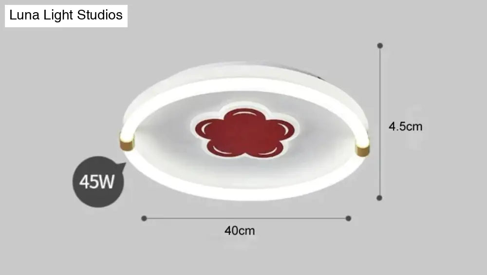 Lovely Creative Flower Room Led Ceiling Lamp 40Cm White Light