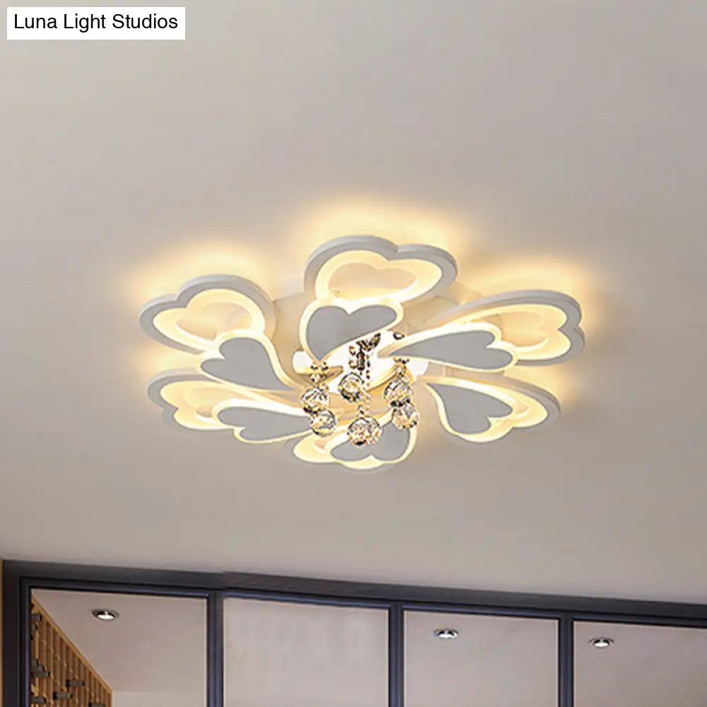 Loving-Heart Led Flush Light In Warm/White - Contemporary Acrylic Design 27’/31.5’ Wide