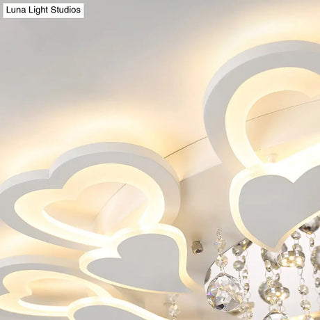 Loving-Heart Led Flush Light In Warm/White - Contemporary Acrylic Design 27’/31.5’ Wide