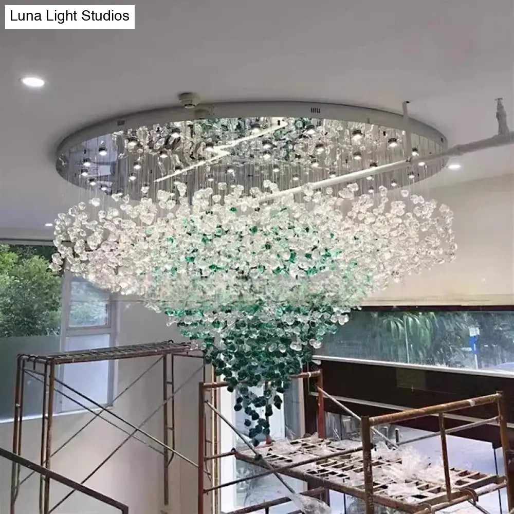 Lunaria Crystal Stone Chandelier – Grand Luxury Ceiling Lighting