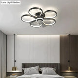 Luxury Ceiling Fan Lamp Bedroom Ultra-thin Quiet Restaurant Ceiling Lamp with Electric Fan Ceiling