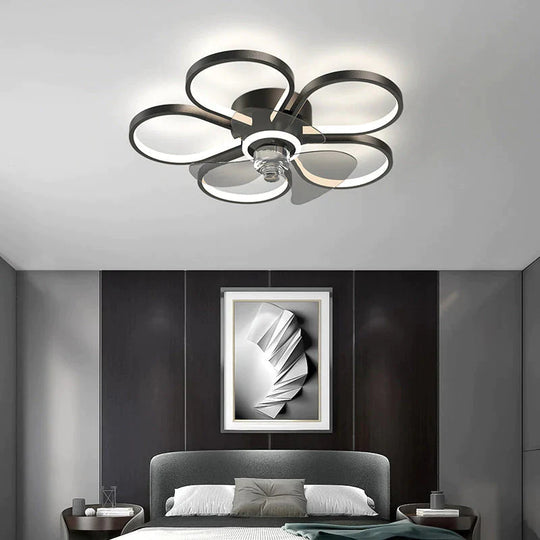 Luxus-Deckenventilatorlampe Schlafzimmer Ultradünne, leise Restaurant-Deckenlampe mit elektrischem Ventilator