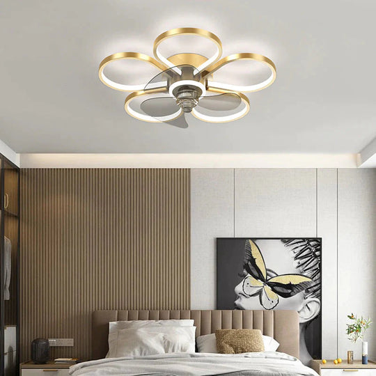 Luxus-Deckenventilatorlampe Schlafzimmer Ultradünne, leise Restaurant-Deckenlampe mit elektrischem Ventilator