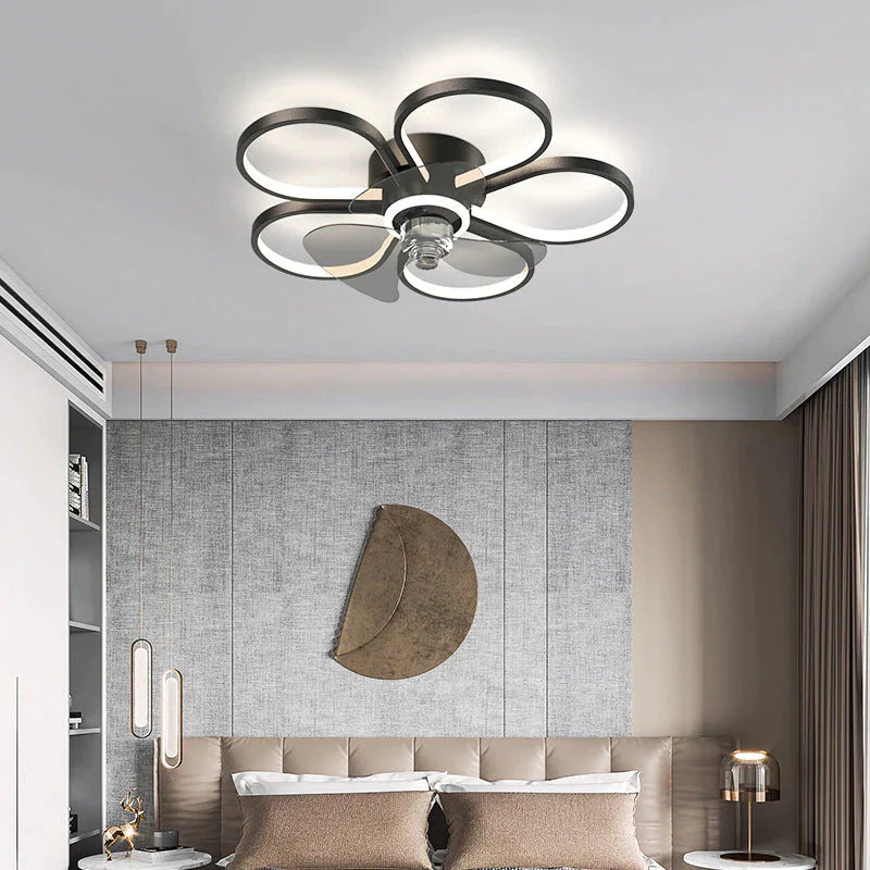 Luxus-Deckenventilatorlampe Schlafzimmer Ultradünne, leise Restaurant-Deckenlampe mit elektrischem Ventilator