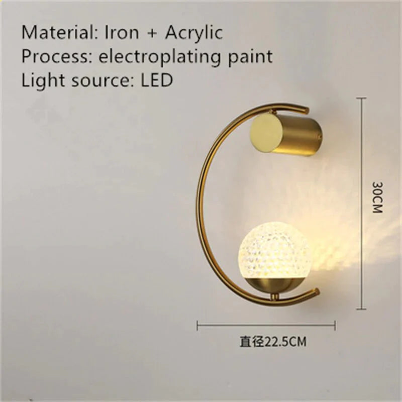 Luxuriöse, kreative LED-Nachttisch-Wandlampe