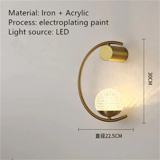Luxuriöse, kreative LED-Nachttisch-Wandlampe