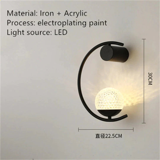Luxuriöse, kreative LED-Nachttisch-Wandlampe