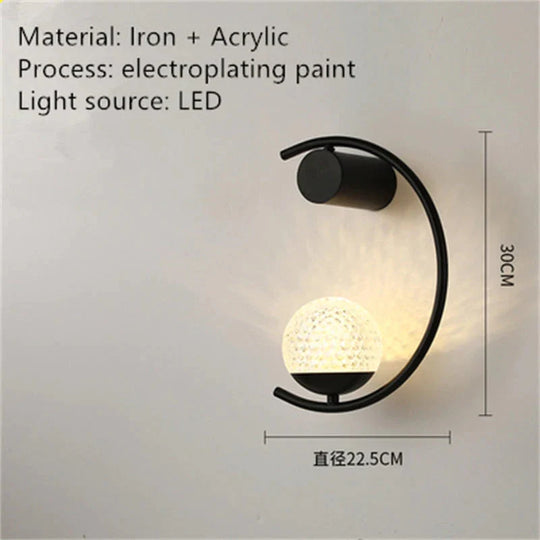 Luxuriöse, kreative LED-Nachttisch-Wandlampe