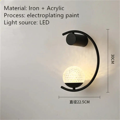 Luxury creative LED Bedside wall lamp H / Warm White (2700-3500K) Wall Light