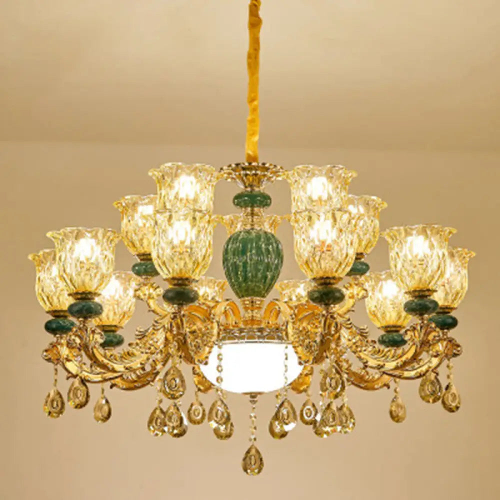 Luxury Crystal Clear Chandelier: Elegant Hanging Light For Living Room 12 /