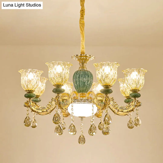 Luxury Crystal Clear Chandelier: Elegant Hanging Light For Living Room