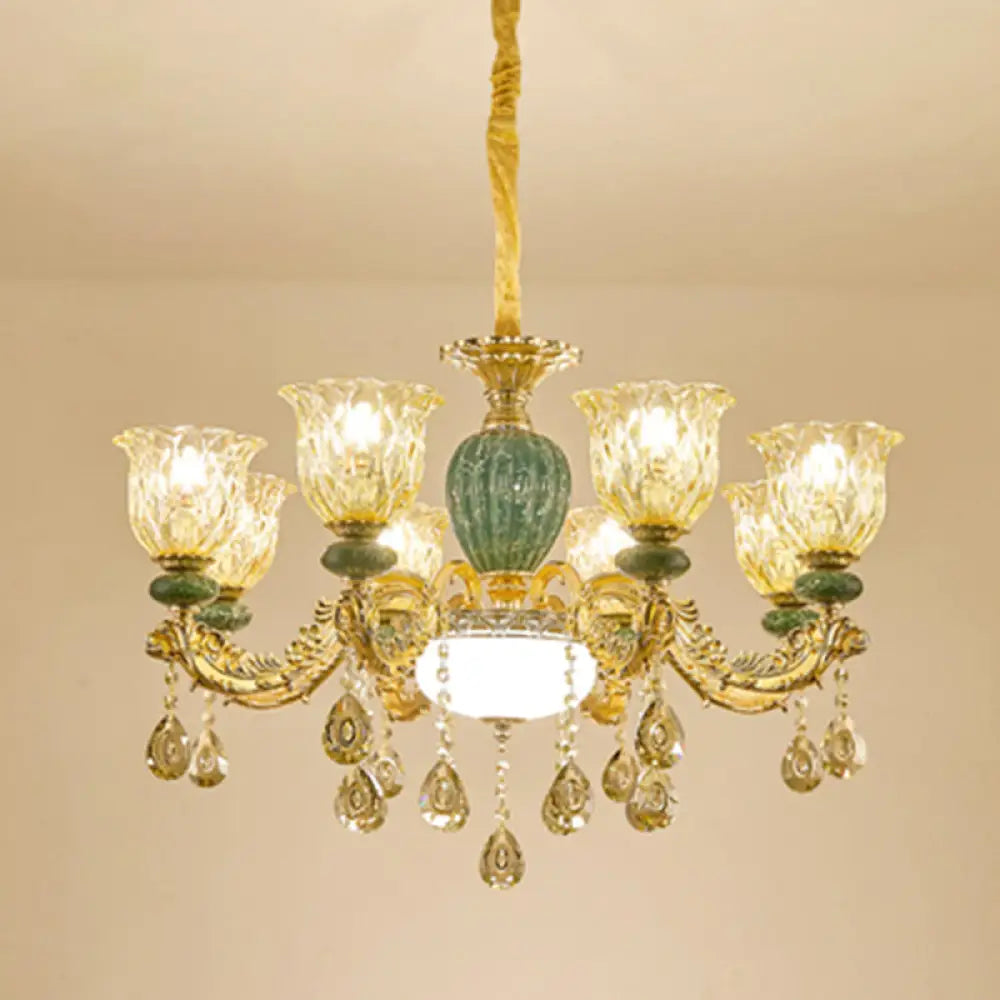 Luxury Crystal Clear Chandelier: Elegant Hanging Light For Living Room 8 /