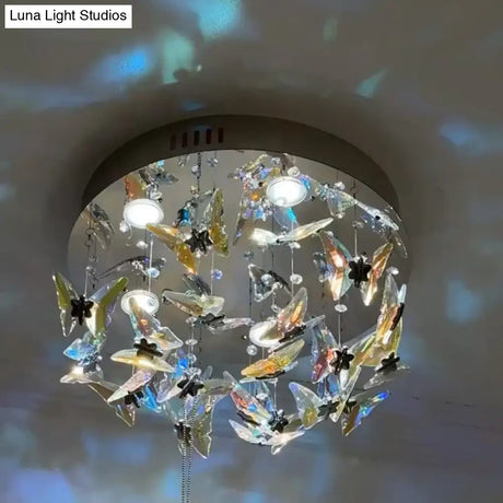 Luxury Crystal Smart LED Chandelier Brushed Steel Finish for Hotels Villas and Highend Establishments chandelier