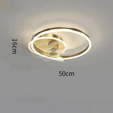 Luxury Fan Living Room Round Ceiling Lamp Simple Lamps Gold / B / Stepless dimming Ceiling