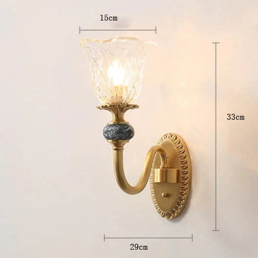 Luxuriöse Wandleuchte aus Kupfer im nordischen Stil für Schlafzimmer