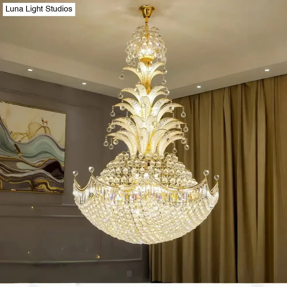 Lydia Villa Crystal Chandelier with LED Chain Pendant Modern Staircase Light chandelier