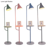 Macaron 1-Bulb Rotatable Floor Lamp With Metal Shade - Funnel Shaped Standing Light Fixture