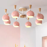 Macaron 3/6/8 - Light Acrylic Dome Ceiling Lamp - Pink/Yellow/Blue Semi Flush Pendant 8 / Pink