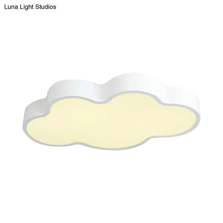 Macaron Cloud Shaped Led Ceiling Light - Acrylic 20.5’/24.5’ Wide White/Blue Ideal For Bedrooms