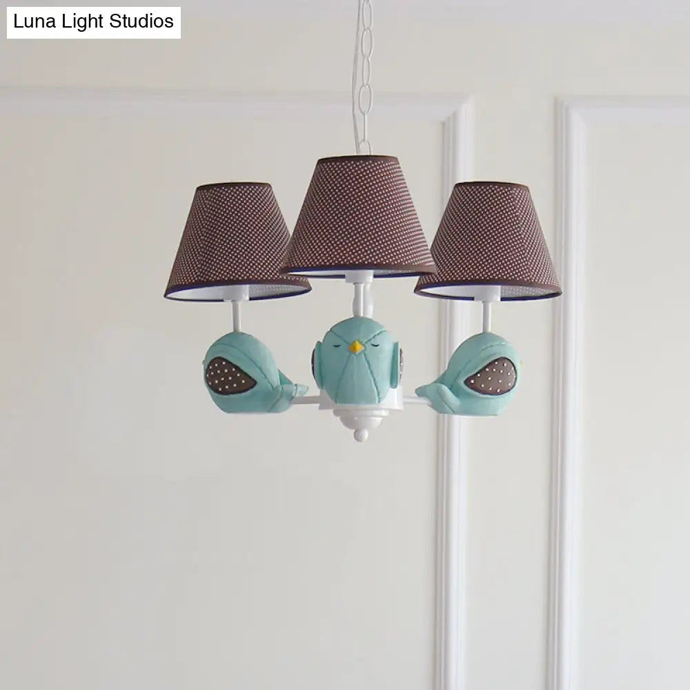 Macaron Colored Bird Chandelier: Resin Pendant Light For Kids Bedroom