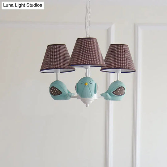 Macaron Colored Bird Chandelier: Resin Pendant Light For Kids Bedroom