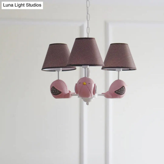 Macaron Colored Bird Chandelier: Resin Pendant Light For Kids Bedroom