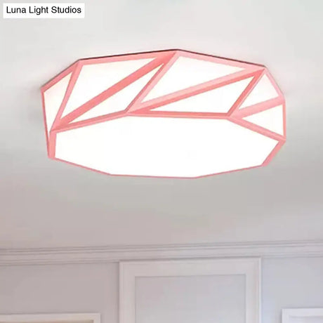 Macaron Led Ceiling Light: Stylish Flushmount For Adult Kid Bedroom