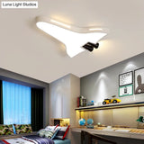 Macaron Loft Led Ceiling Lamp - Metal Acrylic Plane Flush Light For Kids’ Bedroom