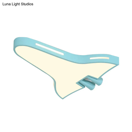 Macaron Loft Led Ceiling Lamp - Metal Acrylic Plane Flush Light For Kids’ Bedroom