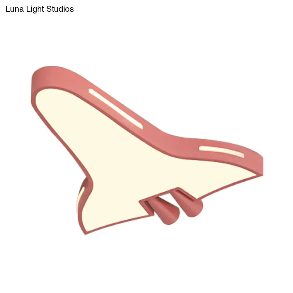 Macaron Loft Led Ceiling Lamp - Metal Acrylic Plane Flush Light For Kids Bedroom