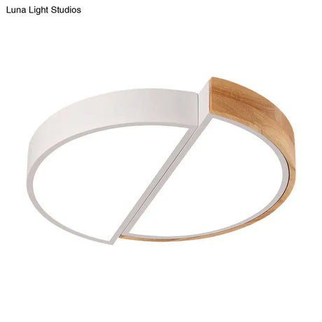 Macaron Loft Led Flush Mount Ceiling Light - Half Circle Restaurant Lamp In Green/Pink/White