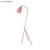 Macaron Loft Metal Floor Light With Domed Shade - One Bulb Candy Color Perfect For Meeting Rooms