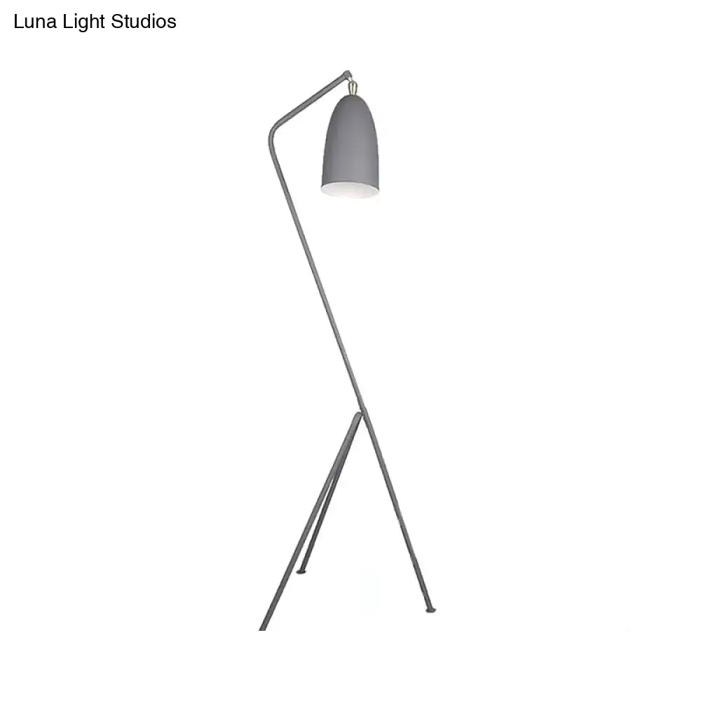 Macaron Loft Metal Floor Light With Domed Shade - One Bulb Candy Color Perfect For Meeting Rooms