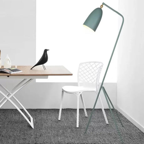 Macaron Loft Metal Floor Light With Domed Shade - One Bulb Candy Color Perfect For Meeting Rooms