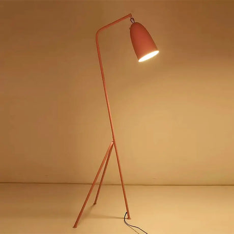 Macaron Loft Metal Floor Light With Domed Shade - One Bulb Candy Color Perfect For Meeting Rooms