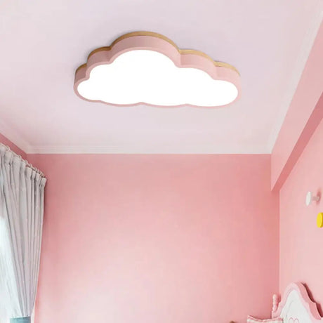 Macaron Loft Slim Panel Led Ceiling Lamp For Living Room With Acrylic Cloud Mount Pink / 19.5’ White