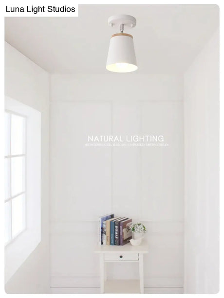 Macaron Metal Ceiling Mount Chandelier - 1 - Light Semi Flush For Bedroom