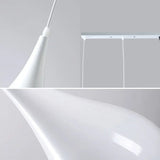 Teardrop Shaped Macaron Metal Pendant Light Fixture - 1 Ceiling Suspension For Dining Room