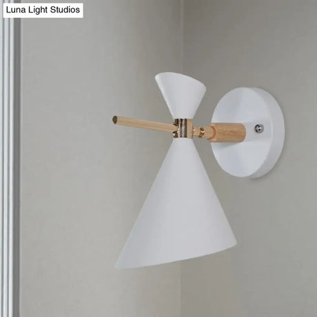 Macaron Metal Wall Sconce - Angle Shade 1 Light Black/White/Pink/Yellow/Green Bedroom