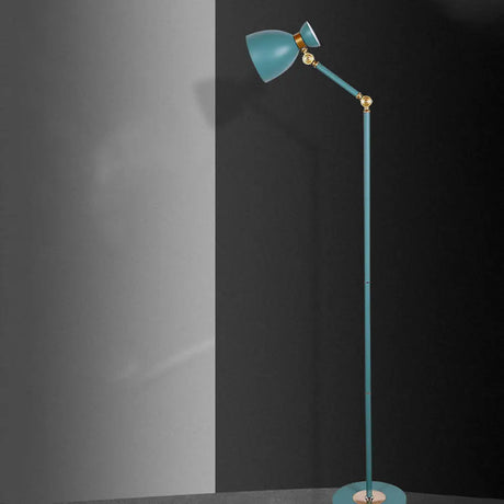 Macaron Metallic Flare Floor Lamp: Wide Rotatable Arm 1 Light Black/Pink/White Green
