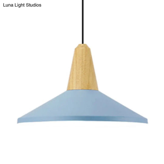 Macaron Pendant Lamp - Aluminum 10/14 Inch Wide Adjustable Cord Living Room Light Blue / 14’