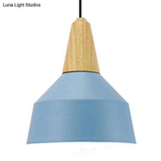 Macaron Pendant Lamp - Aluminum 10/14 Inch Wide Adjustable Cord Living Room Light Blue / 10’