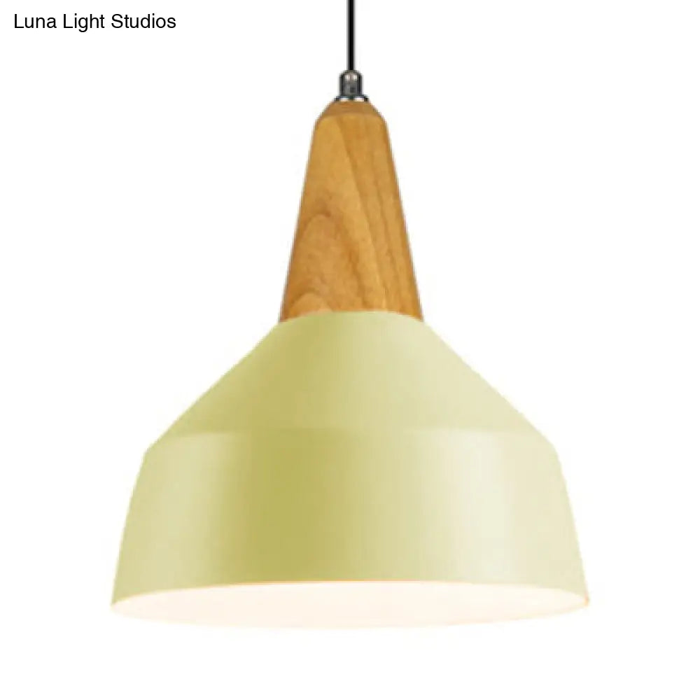 Macaron Pendant Lamp - Aluminum 10/14 Inch Wide Adjustable Cord Living Room Light Yellow / 10’