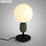 Macaron Spherical Night Lamp - White Glass Table Light For Childrens Bedroom