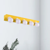 Macaron Style 5-Light Metal Vanity Sconce In Pink/Yellow - Brighten Up Your Walls Yellow