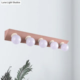 Macaron Style 5-Light Metal Vanity Sconce In Pink/Yellow - Brighten Up Your Walls