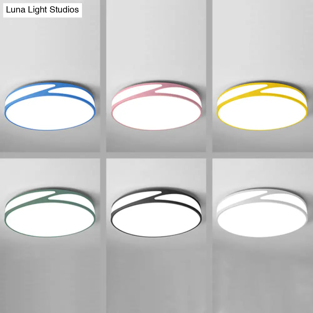 Macaron Style Acrylic Ceiling Lamp - Candy Colored Flush Light For Offices