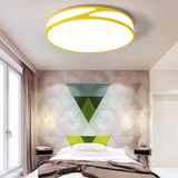 Macaron Style Acrylic Ceiling Lamp - Candy Colored Flush Light For Offices Yellow / 14’